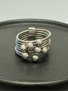 Vintage 925 Sterling Stackable Ball Bead Ring - Size 6.5